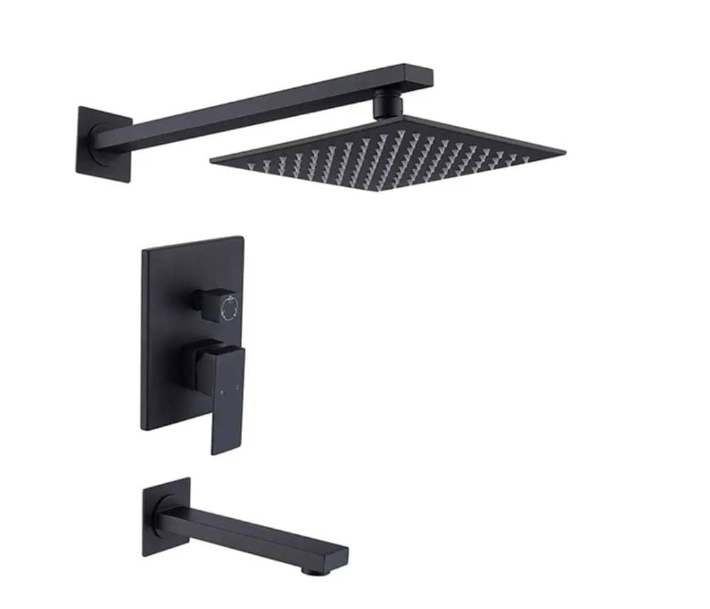 Modern Luxury 3-Function Concealed Wall Mounted Rainfall Shower Set with Tub Spout Inspired by designs like ALFI / Meir / Jumia Nigeria) Plumbing & Bathroom Fixtures / Shower Systems