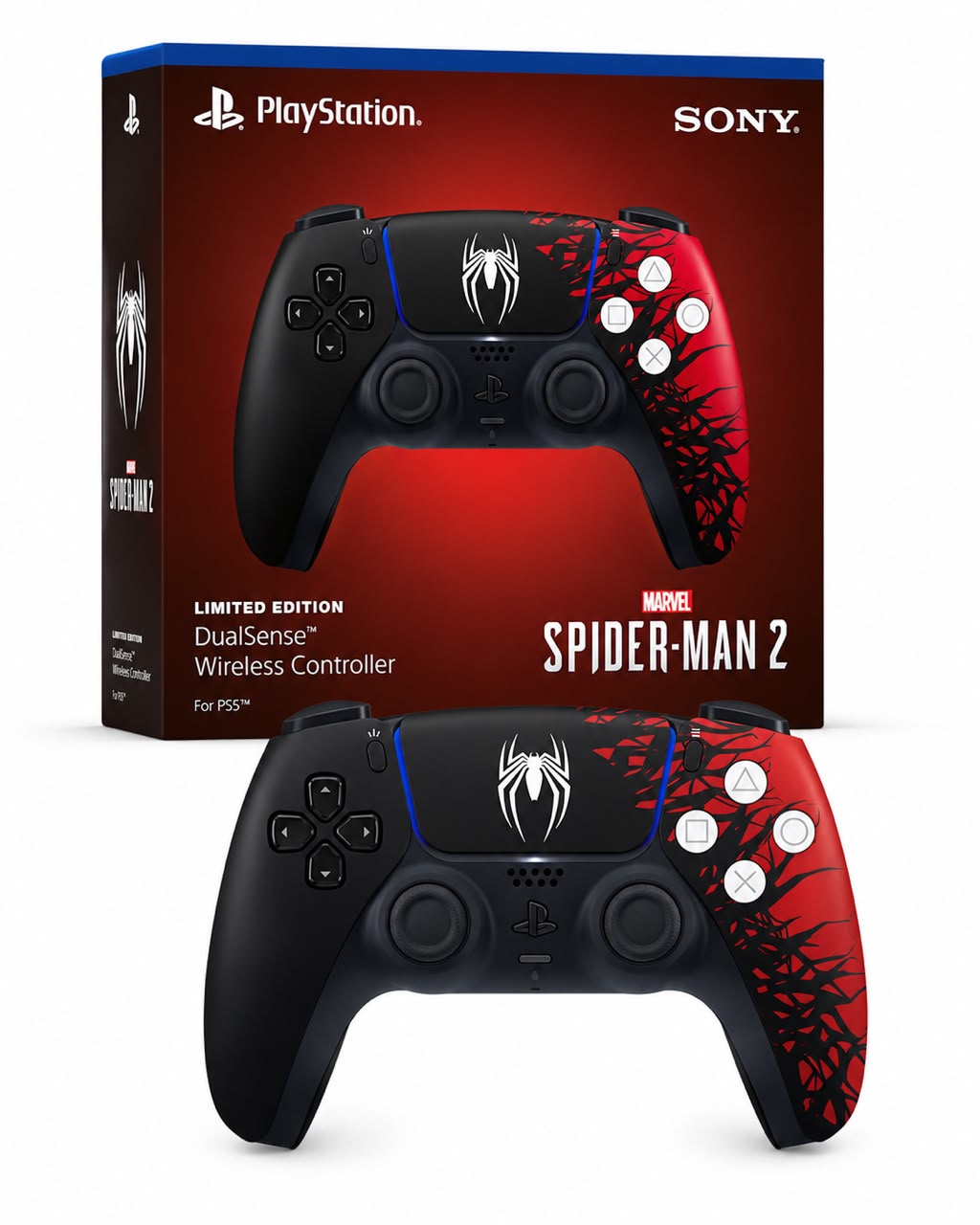 Sony PlayStation 5 (PS5) DualSense Wireless Controller – Marvel’s Spider-Man 2 Limited Edition (Brand New)